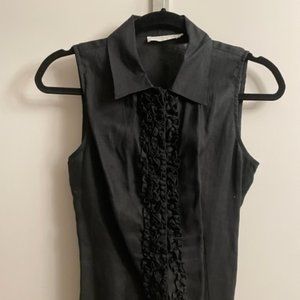 Black Anne Fontaine Sleeveless Linen Shirt